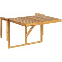 Beliani - Balkonhängetisch Akazienholz Hellbraun 60 x 40 cm Höhenverstellbar Balkontisch Balkon, Terrasse, Balkonmöbel - Heller Holzfarbton von BELIANI