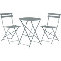 Balkonset Grau Stahl 3-Teilig Runder Tisch mit 2 Stühlen Zusammenklappbar Modern Französicher Stil Terrasse Garten Outdoor Ausstattung Balkonset Grau Stahl 3-Teilig Runder Tisch mit 2 Stühlen Zusammenklappbar Modern Französicher Stil Terrasse Garten Outdoor Ausstattung von BELIANI