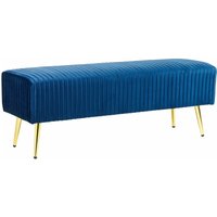 Bank Sitzhocker aus Samtstoff in Blau elegantes Design Paterson - Blau von BELIANI