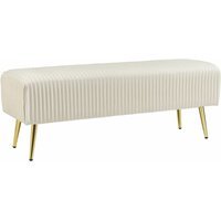 Bank Sitzhocker aus Samtstoff in Creme elegantes Design Paterson - Weiß von BELIANI