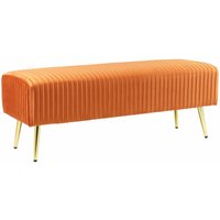 Beliani - Bank Sitzhocker aus Samtstoff in Orange elegantes Design Paterson - Orange von BELIANI