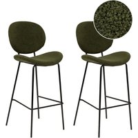Barstuhl 2er Set Dunkelgrün Bouclé mit Schwarzem Metallgestell Hoher Lehne Fußstütze Retro Design für Esszimmer Küche Bar Wohnzimmer Möbel Barstuhl 2er Set Dunkelgrün Bouclé mit Schwarzem Metallgestell Hoher Lehne Fußstütze Retro Design für Esszimmer Küche Bar Wohnzimmer Möbel von BELIANI