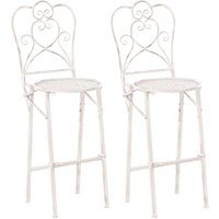 Beliani - Barstuhl 2er Set Hellbeige Metall Klappbar Antik-Optik Vintage-Optik Romantischer Französischer Pariser Stil Ohne Armlehne Balkon Garten Beliani - Barstuhl 2er Set Hellbeige Metall Klappbar Antik-Optik Vintage-Optik Romantischer Französischer Pariser Stil Ohne Armlehne Balkon Garten von BELIANI