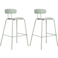 Beliani - Barstuhl 2er Set Hellgrün Kunststoff und Metall mit Lehne Fußstützen Modernes Design Sitzmöbel Wohnzommer Küche Bar Wohnküche Ausstattung von BELIANI