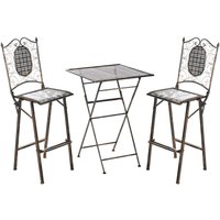 Beliani - Bartisch-Set 3-Teilig Schwarz Metall Bartisch mit 2 Stühlen Klappbar Antik-Optik Vintage-Optik Romantischer Französischer Pariser Stil von BELIANI