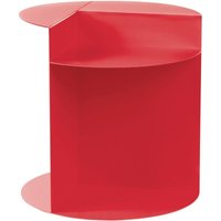 Beliani - Beistelltisch Rot Metall Rund Geometrische Form mit Ablage Designer Tisch Wohnzimmer von BELIANI