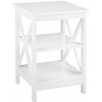 Beliani - Beistelltisch Weiß 40 x 40 cm mdf Tischplatte Matt Lackierte Tischgestell x förmige Seitenstreben Quadratisch Modern - Weiß von BELIANI