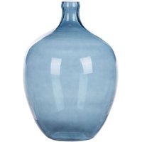 Dekovase Blau / Transparent 39 cm aus Glas mit glänzender Oberfläche Wohnartikel Wohnung Zubehör Dekogefäß Rund Moderner Glamouröser Stil - Blau von BELIANI