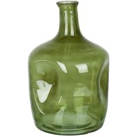 Blumenvase Olivgrün Glas 30 cm Groß mit Schmalem Hals Getönt Handgefertigt Flaschenform Deko Accessoires Wohnzimmer Schlafzimmer Flur Kamin - Grün von BELIANI