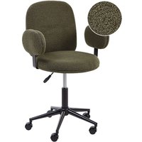 Beliani - Bürostuhl Dunkelgrün Bouclé-Stoffbezug Höhenverstellbar Drehbar mit Sicherheitsrollen Armlehnen hohe Rückenlehne für Home Office Büro Beliani - Bürostuhl Dunkelgrün Bouclé-Stoffbezug Höhenverstellbar Drehbar mit Sicherheitsrollen Armlehnen hohe Rückenlehne für Home Office Büro von BELIANI