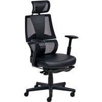 Beliani - Bürostuhl Schwarz Kunstleder und Mesh Höhenverstellung Drehbar Neigungsfunktion Atmungsaktiv Ergonomisch Klassisch Bürostuhl Bürosessel Beliani - Bürostuhl Schwarz Kunstleder und Mesh Höhenverstellung Drehbar Neigungsfunktion Atmungsaktiv Ergonomisch Klassisch Bürostuhl Bürosessel von BELIANI