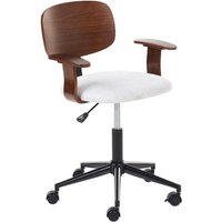 Beliani - Bürostuhl Sitz aus dunklem Holz und hellgrauem Polyester Verstellbare Drehfunktion Beine aus Metall Stilvolle Büromöbel Beliani - Bürostuhl Sitz aus dunklem Holz und hellgrauem Polyester Verstellbare Drehfunktion Beine aus Metall Stilvolle Büromöbel von BELIANI