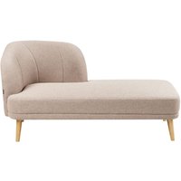 Beliani - Chaiselongue Hellbraun aus Stoff mit Holzbeinen Linksseitig Gepolstert Elegant Récamiere Wohnzimmermöbel Beliani - Chaiselongue Hellbraun aus Stoff mit Holzbeinen Linksseitig Gepolstert Elegant Récamiere Wohnzimmermöbel von BELIANI