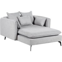 Beliani - Chaiselongue Hellgrau Stoffbezug mit Mehreren Kissen Schlanke Armlehnen Symmetrisch Modern Wohnzimmer Schlafzimmer Austattung Liegesofa von BELIANI