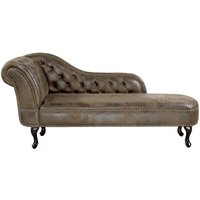 Beliani - Chaiselongue Linksseitig Dunkelbraun Kunstleder Holzfüße Glamourös Beliani - Chaiselongue Linksseitig Dunkelbraun Kunstleder Holzfüße Glamourös von BELIANI