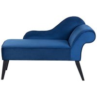 Beliani - Chaiselongue Rechtsseitig Dunkelblau Samtstoff Modern Beliani - Chaiselongue Rechtsseitig Dunkelblau Samtstoff Modern von BELIANI
