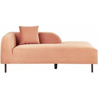 Chaiselongue Pfirsichrosa Samtstoff Linksseitig mit Kissen Modernes Design Retro Stil Relaxliege für Wohnzimmer Schlafzimmer Indoor - Rosa von BELIANI