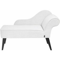 Chaiselongue Weiß Stoffbezug Rechtsseitig mit Armlehne hoher Rückenlehne Schwarzen Holzbeinen Retro Wohnzimmer Récamiere Liegesofa Chaiselongue Weiß Stoffbezug Rechtsseitig mit Armlehne hoher Rückenlehne Schwarzen Holzbeinen Retro Wohnzimmer Récamiere Liegesofa von BELIANI