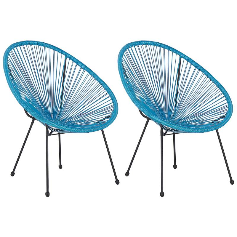Beliani Cocktailsessel Blau Schwarz 90x70x87 von BELIANI