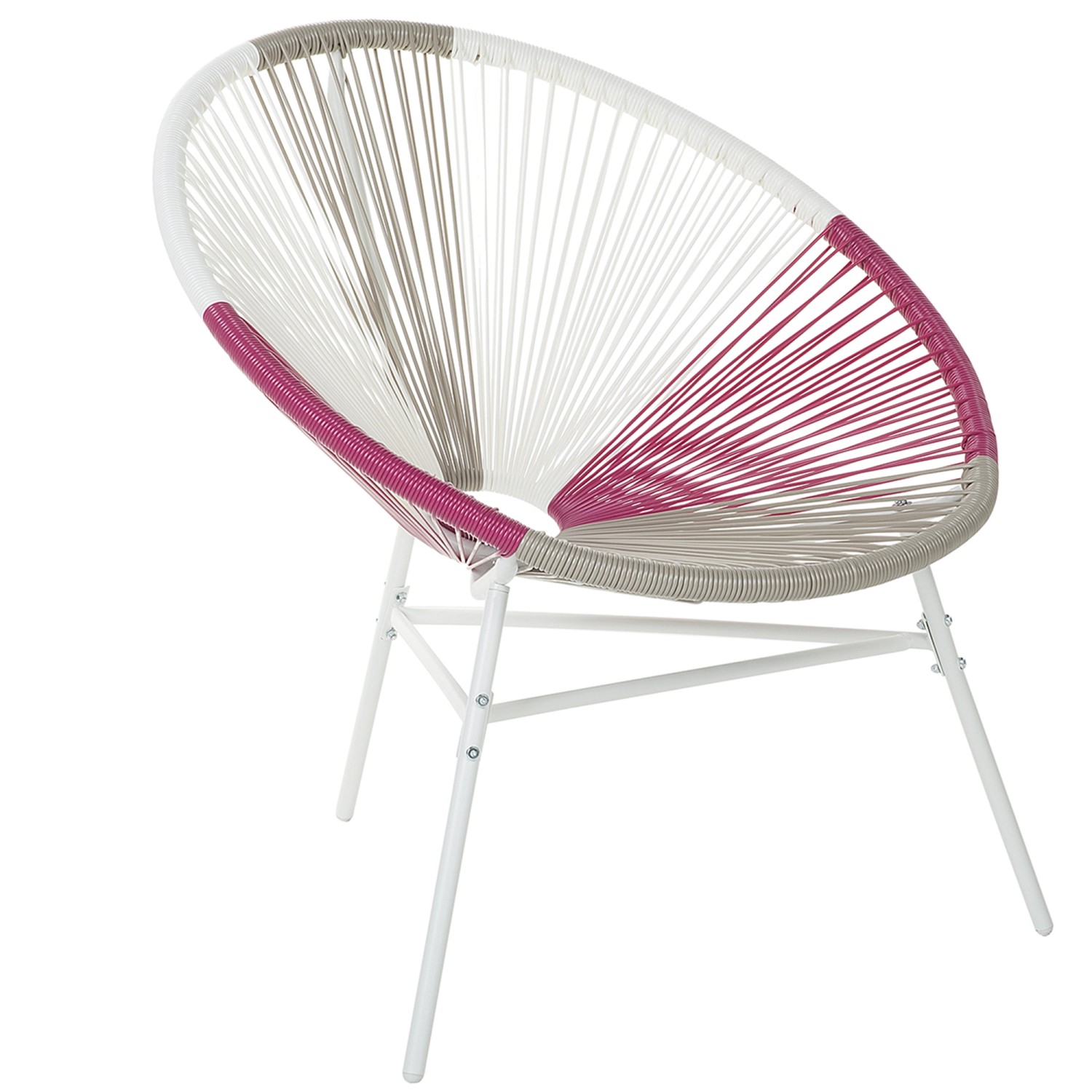 Beliani Cocktailsessel Bunt Weiss Beige Rosa 76x76x85 Beliani Cocktailsessel Bunt Weiss Beige Rosa 76x76x85 von BELIANI