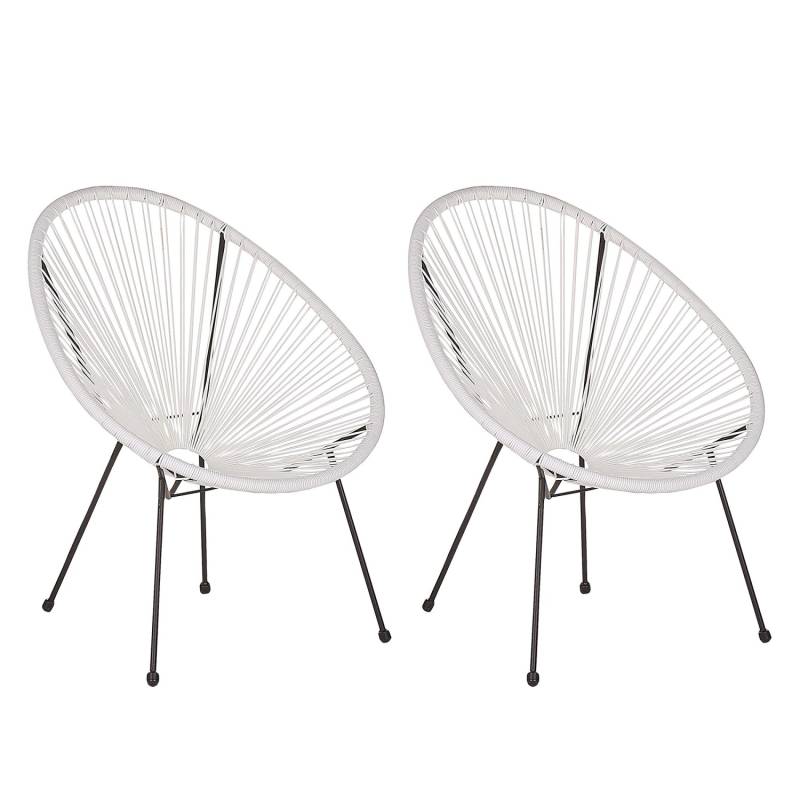 Beliani Cocktailsessel Weiss Schwarz 90x70x87 von BELIANI