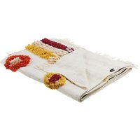 Beliani - Decke Beige Mehrfarbig Baumwolle 130x180 cm Abstraktes Motiv mit Quasten Überwurf für Schlafzimmer Kinderzimmer Beliani - Decke Beige Mehrfarbig Baumwolle 130x180 cm Abstraktes Motiv mit Quasten Überwurf für Schlafzimmer Kinderzimmer von BELIANI