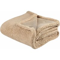 Beliani - Kuscheldecke Sandbeige Polyester 125 x 150 cm Modern Schlafzimmer Wohnzimmer Accessoire Deko Überwurf Wohndecke - Beige von BELIANI