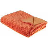 Beliani - Kuscheldecke Orange Polyester 150 x 200 cm Modern Skandinavisch Schlafzimmer Wohnzimmer Accessoire Deko Überwurf Wohndecke Sofadecke von BELIANI