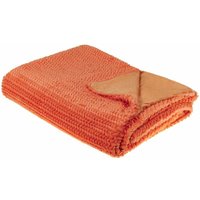 Beliani - Kuscheldecke Orange Polyester 150 x 200 cm Modern Skandinavisch Schlafzimmer Wohnzimmer Accessoire Deko Überwurf Wohndecke Sofadecke von BELIANI