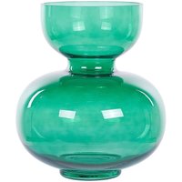 Beliani - Blumenvase Grün Glas 27 cm Bauchig mit Schmalem Hals Modern Tischdeko Wohnaccessoires Deko Glasvase für Wohnzimmer Esstisch Flur von BELIANI