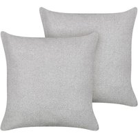 Beliani - Dekokissen 2er Set Grau Bouclé Quadratisch 60x60 cm Bezug mit Füllung Reißverschluss Einfarbig Modern Wohnzimmer Schlafzimmer Sofakissen Beliani - Dekokissen 2er Set Grau Bouclé Quadratisch 60x60 cm Bezug mit Füllung Reißverschluss Einfarbig Modern Wohnzimmer Schlafzimmer Sofakissen von BELIANI