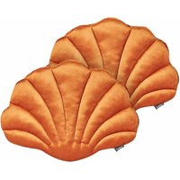 Beliani - Dekokissen 2er Set Orange Samtbezug 47 x 35 cm mit Füllung Muschelform Modern Maritim Wohnzimmer Schlafzimmer Ausstattung Sofakissen Beliani - Dekokissen 2er Set Orange Samtbezug 47 x 35 cm mit Füllung Muschelform Modern Maritim Wohnzimmer Schlafzimmer Ausstattung Sofakissen von BELIANI