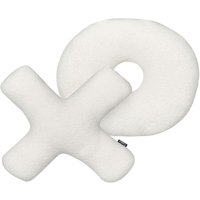Beliani - Dekokissen 2er Set Weiß Webpelz mit Füllung ⌀ 46 und 51x51 cm Teddy-Optik X-Form O-Form Tic-Tac-Toe Modern Wohnzimmer Schlafzimmer Deko Beliani - Dekokissen 2er Set Weiß Webpelz mit Füllung ⌀ 46 und 51x51 cm Teddy-Optik X-Form O-Form Tic-Tac-Toe Modern Wohnzimmer Schlafzimmer Deko von BELIANI