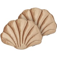 Dekokissen 2er Set Sandbeige Samtbezug 47x35 cm mit Füllung Muschelform Modern Maritim Wohnzimmer Schlafzimmer Deko Sofakissen Zierkissen Dekokissen 2er Set Sandbeige Samtbezug 47x35 cm mit Füllung Muschelform Modern Maritim Wohnzimmer Schlafzimmer Deko Sofakissen Zierkissen von BELIANI