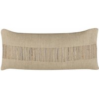 Beliani - Dekokissen Beige aus Jute Baumwolle 30 x 70 cm Rechteckig mit Muster Deko Dekoration Wohnaccessoires für Wohnzimmer Schlafzimmer - Beige von BELIANI