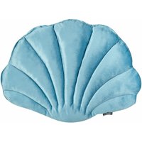 Beliani - Dekokissen Hellblau Samtbezug 47 x 35 cm mit Füllung Muschelform Modern Maritim Wohnzimmer Schlafzimmer Ausstattung Sofakissen Zierkissen von BELIANI