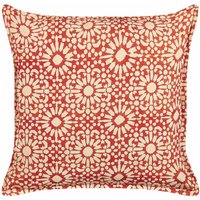 Beliani - Dekokissen Rot Baumwolle 45 x 45 cm Bezug mit Füllung Reißverschluss Geometrisches Muster Retro Sofakissen Wohnzimmer Schlafzimmer von BELIANI
