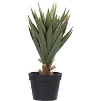 Beliani - Kunstpflanze Grün und Schwarz Kunststoff 52 cm Aloe Vera Form Dekoration Wohnzimmer Indoor - Schwarz von BELIANI
