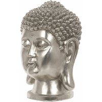 Beliani - Dekofigur Silber 24 x 41 cm Polyresin Buddha Figur Pflegeleicht Wohnaccessoires Elegant - Silber von BELIANI