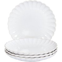 Beliani - Dessertteller 4er Set Cremeweiß Steinzeug u. Kaolin Rund Geriffelt Handgefertigt Retro Kleiner Teller Geschirr Essgeschirr Küche Esszimmer Beliani - Dessertteller 4er Set Cremeweiß Steinzeug u. Kaolin Rund Geriffelt Handgefertigt Retro Kleiner Teller Geschirr Essgeschirr Küche Esszimmer von BELIANI