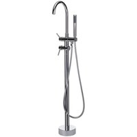 Duscharmatur Armatur Freistehend Mischer Wasserhahn Dusche Set Brause silber Edelstahl Messing Kunststoff Modern - Silber von BELIANI