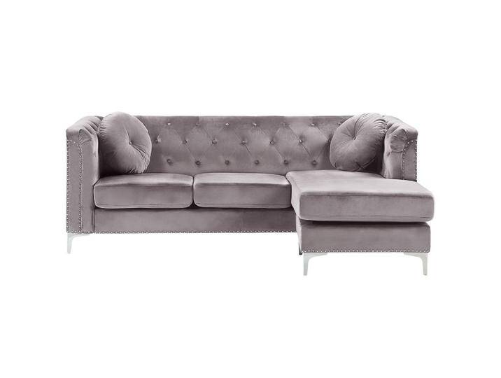 Beliani ECKSOFA, Grau, 3-Sitzer, L-Form, 212x145 cm, Wohnzimmer, Sofas & Couches, Wohnlandschaften, Ecksofas von BELIANI