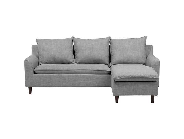 Beliani ECKSOFA, Hellgrau, 4-Sitzer, L-Form, 206x140 cm, Wohnzimmer, Sofas & Couches, Wohnlandschaften, Ecksofas von BELIANI