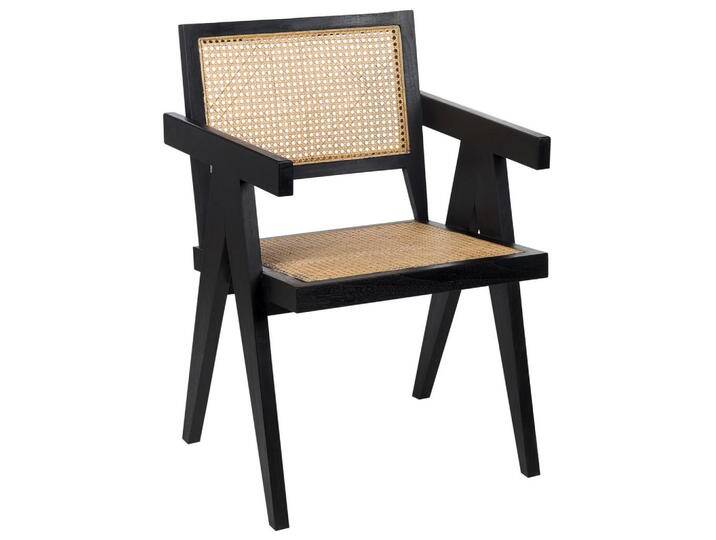 Beliani ESSZIMMERSTUHL, Schwarz, Holz, 1-Sitzer, 55x82x58 cm, Esszimmer, Stühle, Esszimmerstühle, Armlehnenstühle von BELIANI