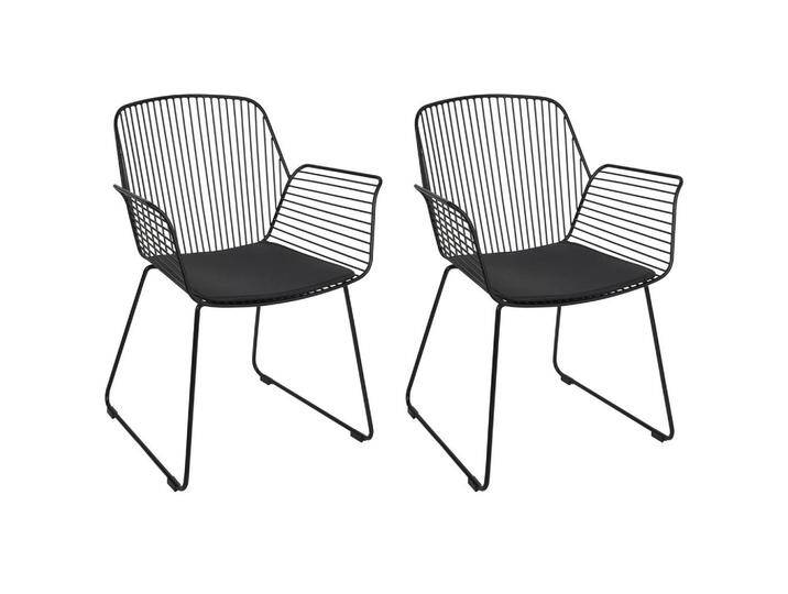 Beliani ESSZIMMERSTUHL, Schwarz, Metall, 61x84x57 cm, Esszimmer, Stühle, Esszimmerstühle, Vierfußstühle von BELIANI