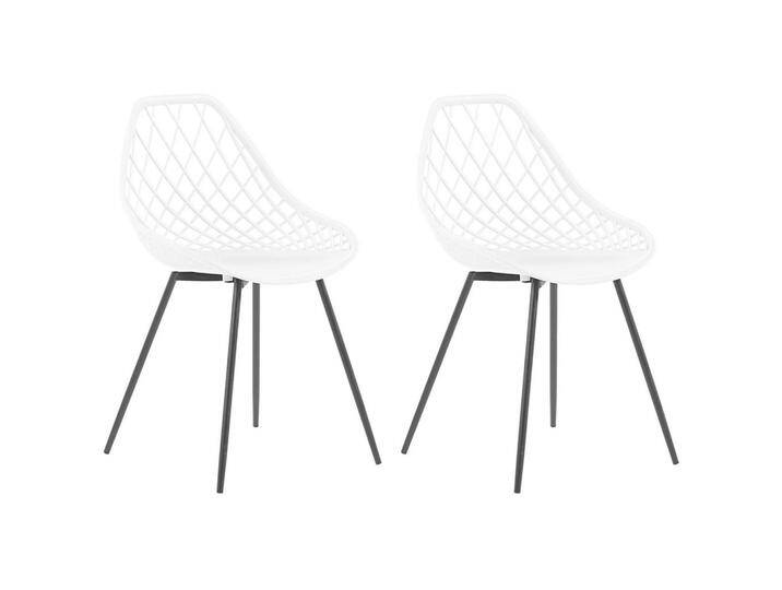 Beliani ESSZIMMERSTUHL, Weiß, Kunststoff, 1-Sitzer, 46x86x52 cm, Esszimmer, Stühle, Esszimmerstühle, Vierfußstühle von BELIANI