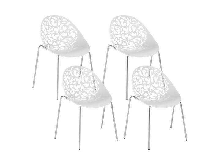 Beliani ESSZIMMERSTUHL, Weiß, Kunststoff, 1-Sitzer, 62x80x43 cm, Esszimmer, Stühle, Esszimmerstühle, Vierfußstühle von BELIANI