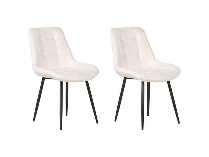 Beliani ESSZIMMERSTUHL, Weiß, Schwarz, 55x85x61 cm, Esszimmer, Stühle, Esszimmerstühle, Vierfußstühle von BELIANI