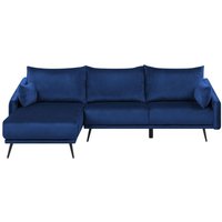 Beliani - Ecksofa Dunkelblau Samtstoff 3-Sitzer L-Förmig Rechtsseitig Glamourös Wohnzimmer Beliani - Ecksofa Dunkelblau Samtstoff 3-Sitzer L-Förmig Rechtsseitig Glamourös Wohnzimmer von BELIANI