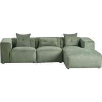 Beliani - Ecksofa Dunkelgrün Chenille Stoffbezug L-Förmig Linksseitig für 3 Personen Zeitgenössisch Modern Wohnzimmer von BELIANI
